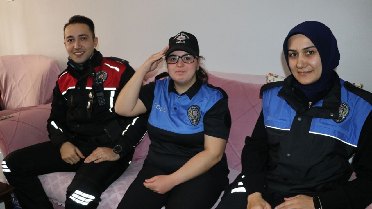 Amasya'da engelli gencin polislik hayali bir günlüğüne gerçek oldu
