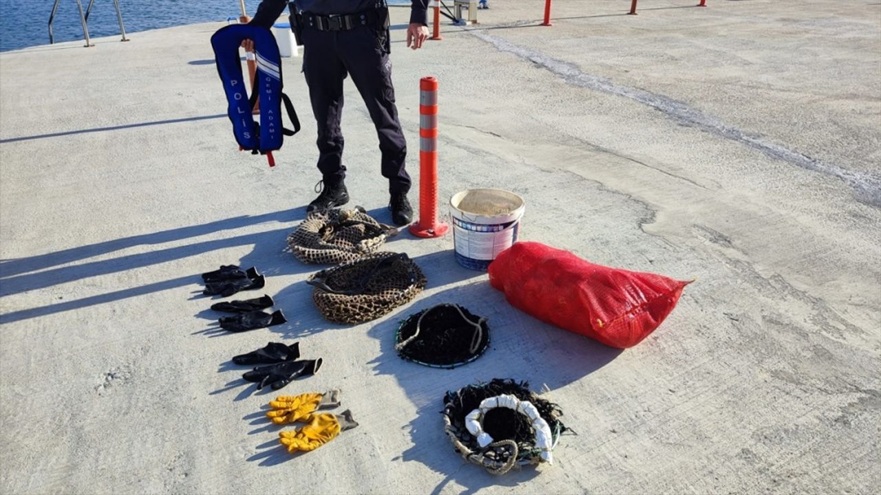 Samsun'da yasak bölgede midye avlayan 5 kişiye para cezası verildi
