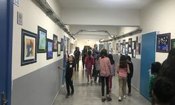 Laçin Atatürk Ortaokulu öğrencilerinin yıl sonu resim sergisi açıldı