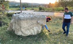 Bolu'da lahit mezar sanılan yapının kayaç olduğu belirlendi