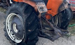 Bolu'da saman balyaları yüklü traktörde çıkan yangın söndürüldü