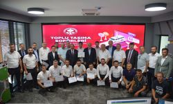 Trabzon'da çeşitli eğitimlerden geçen toplu taşıma araç şoförlerine sertifika verildi