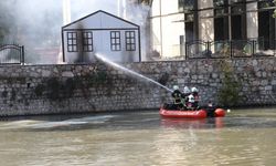 Amasya'da Yeşilırmak'ta boğulma ve yangın tatbikatı yapıldı