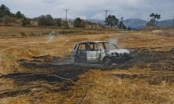 Bolu'da kaza yapan araçta çıkan yangın söndürüldü