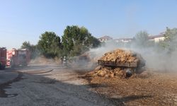 Samsun'da 750 balya saman ve römork yandı