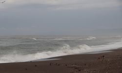 Düzce'de kuvvetli rüzgar nedeniyle dalga boyu 5 metreye ulaştı