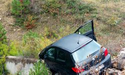 Karabük'te şarampole devrilen otomobilin sürücüsü yaralandı