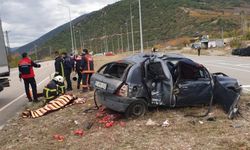Amasya'da aydınlatma direğine çarpan otomobildeki 3 kişi yaralandı