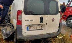 Bayburt'ta hafif ticari araç ile kamyon çarpıştı, 1 kişi yaralandı