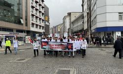 Karadeniz'de 3 ilde doktorlar "sessiz yürüyüş" ile İsrail'i protesto etti