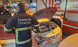 Samsun'da seyir halindeki otomobilde çıkan yangın söndürüldü