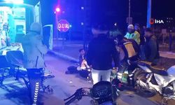 Çorum'da trafik kazası: Polis aracı ve motosiklet çarpıştı, yaralı var