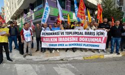 Çorum Emek ve Demokrasi Platformu, Van seçimlerindeki mazbata krizini protesto etti