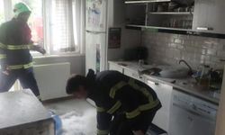 Merzifon'da bir evin mutfağında çıkan yangın söndürüldü