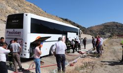 Amasya'da seyir halindeki yolcu otobüsünde çıkan yangın söndürüldü