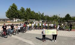 Çorum'da lise öğrencileri iklim değişikliğine karşı pedalladı