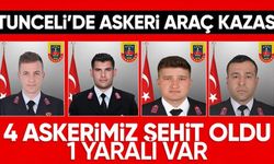 Tunceli'den acı haber! Askeri araç şarampole yuvarlandı: 4 şehit