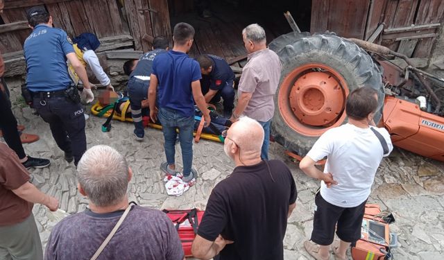 GÜNCELLEME - Karabük'te devrilen traktörün sürücüsü öldü
