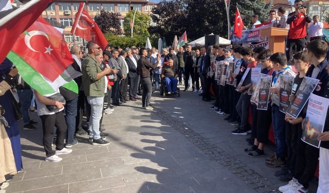 Bartın'da Filistin'e destek gösterisi yapıldı