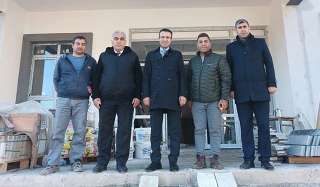 60 yıllık Atatürk Ortaokulu'nun yeni binasında inşaat sürüyor