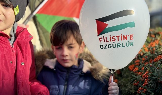 İsrail'in Gazze'ye yönelik saldırıları Çorum'da protesto edildi