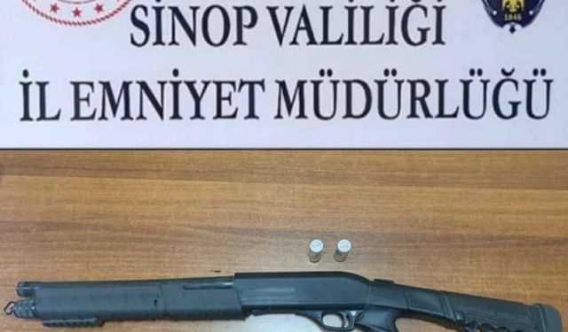 Sinop'ta ruhsatsız tüfek ele geçirildi