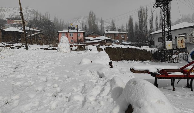 Çorum'un bu köyüne 15 santimetreye kar yağdı