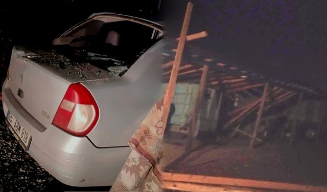 Çorum'da şiddetli rüzgar: Depo çatısı uçtu, araç hasar gördü!