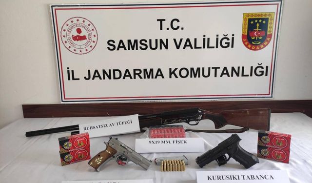 Samsun'da ruhsatsız silah bulunduran 3 kişi yakalandı