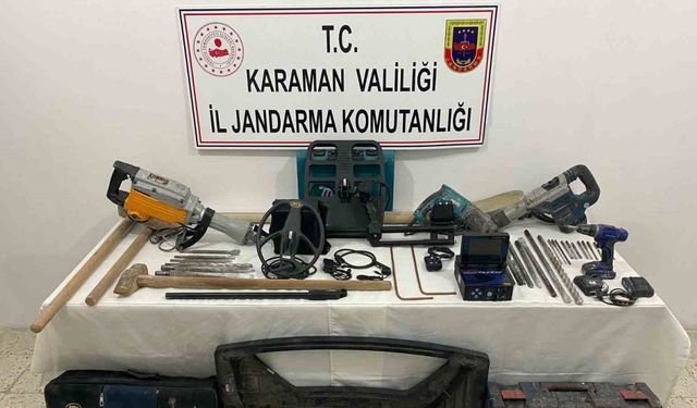 Karaman’da kaçak kazı yapan 5 kişi yakalandı