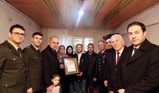 Ordu'da şehit İstihkam Sözleşmeli Er Murat Atar'ın ailesine şehadet belgesi verildi