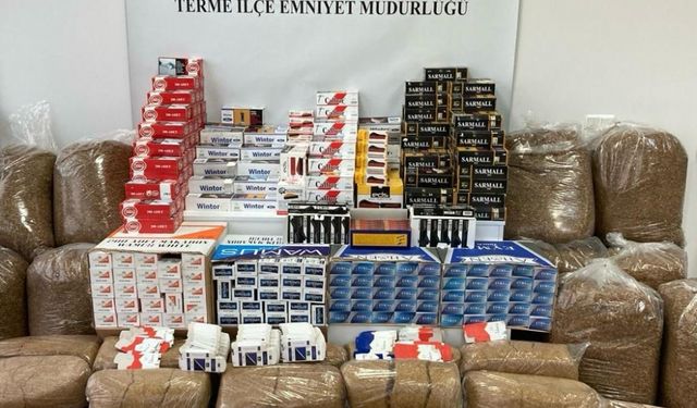Samsun'da kaçak sigara operasyonunda 2 zanlı yakalandı