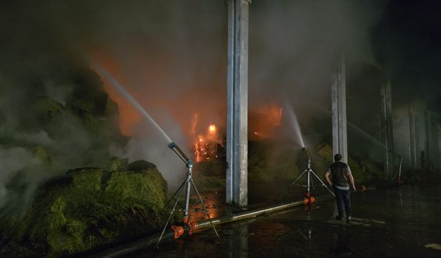 Amasya'da çiftlik deposunda çıkan yangın söndürüldü